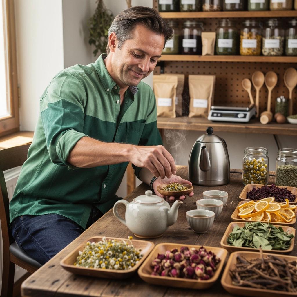 Uživanje u šalici čaja uz pogled na mirnu hrvatsku obalu tijekom zalaska sunca.